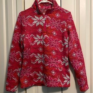 Spyder Womens Pink Patterned 1/4 Zip Sweater